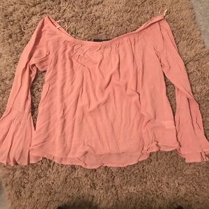 Coral off shoulder blouse